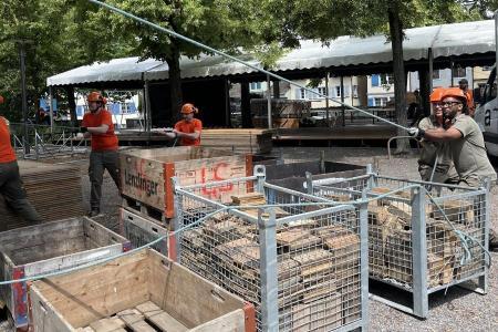 Zürcher Zivilschützer im Einsatz beim Lindenhof