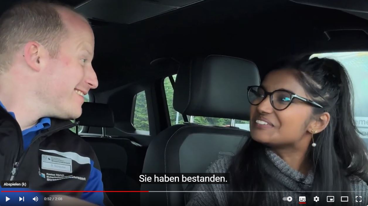 Printscreen des YouTube Titelbild «Fahrprüfung machen»