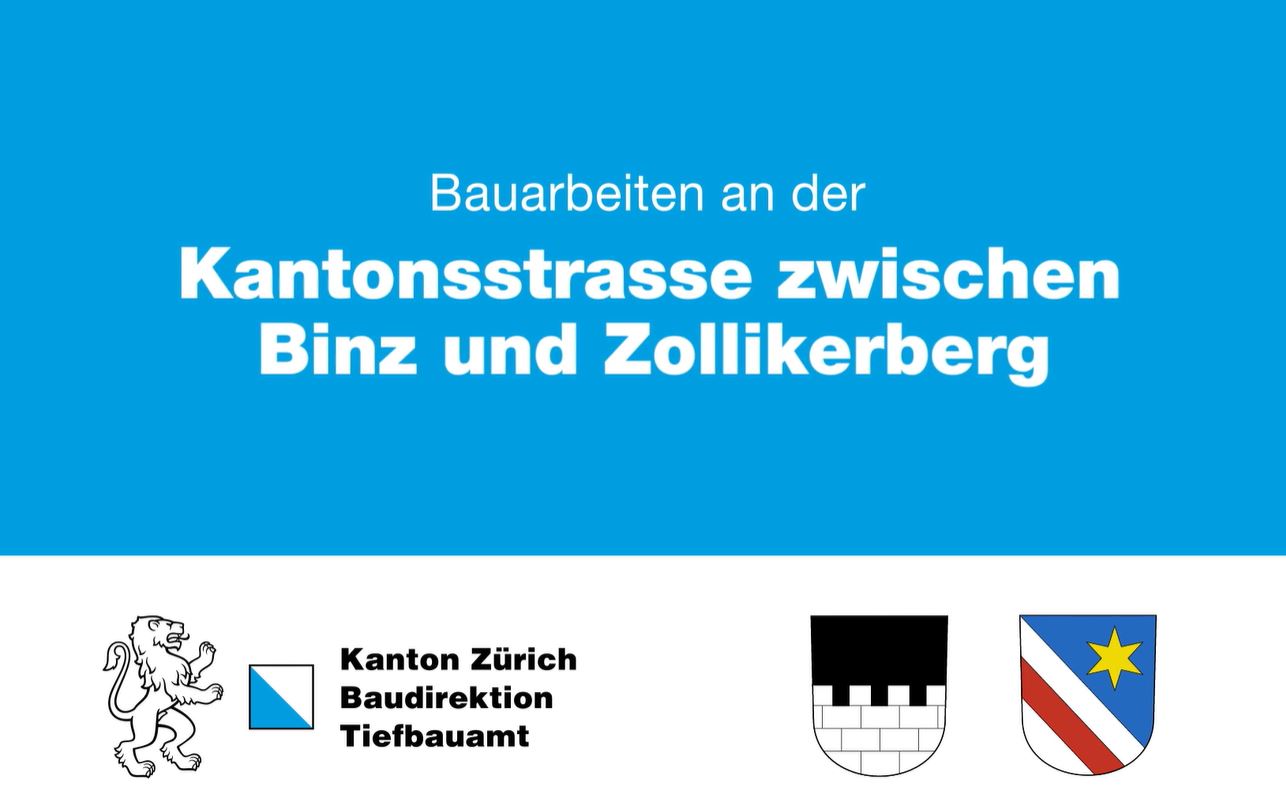 Texttafel mit dem Wappen der Gemeinden Maur und Zollikon