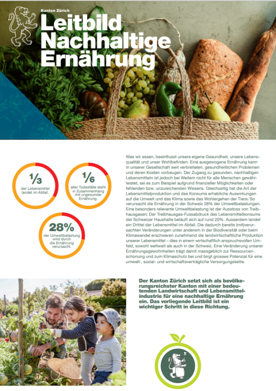 Titelblatt des Leitbildes Nachhaltige Ernährung