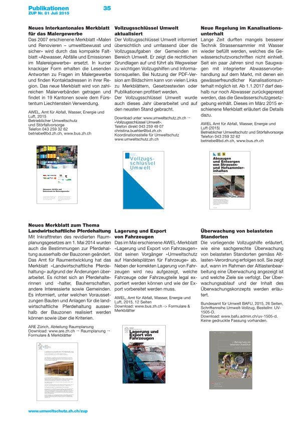  Zürcher Umweltpraxis 81: Publikationen, Vermischtes
