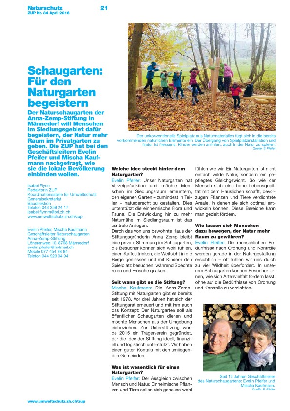 Zürcher Umweltpraxis 84: Schaugarten: Für den Naturgarten begeistern